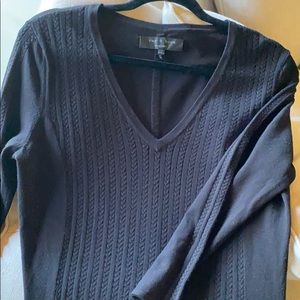 rag & bone black knee length cable sweater dress